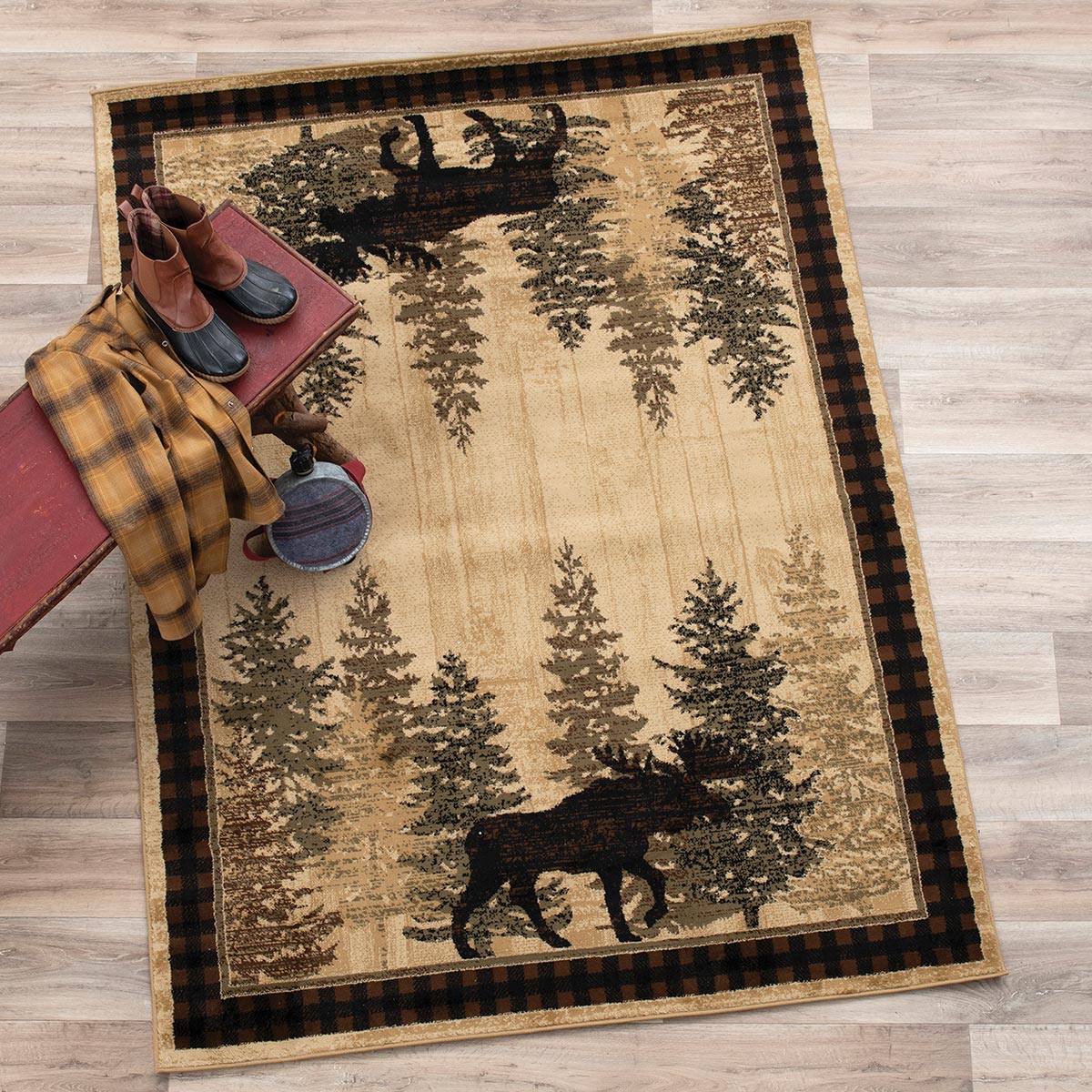 Moose Crossing Rug - 8 x 10