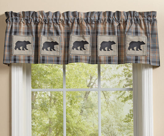 Black Bear Plaid Valance
