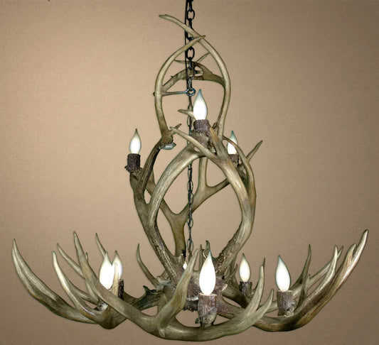 Real Mule Deer Antler Chandelier - Medium
