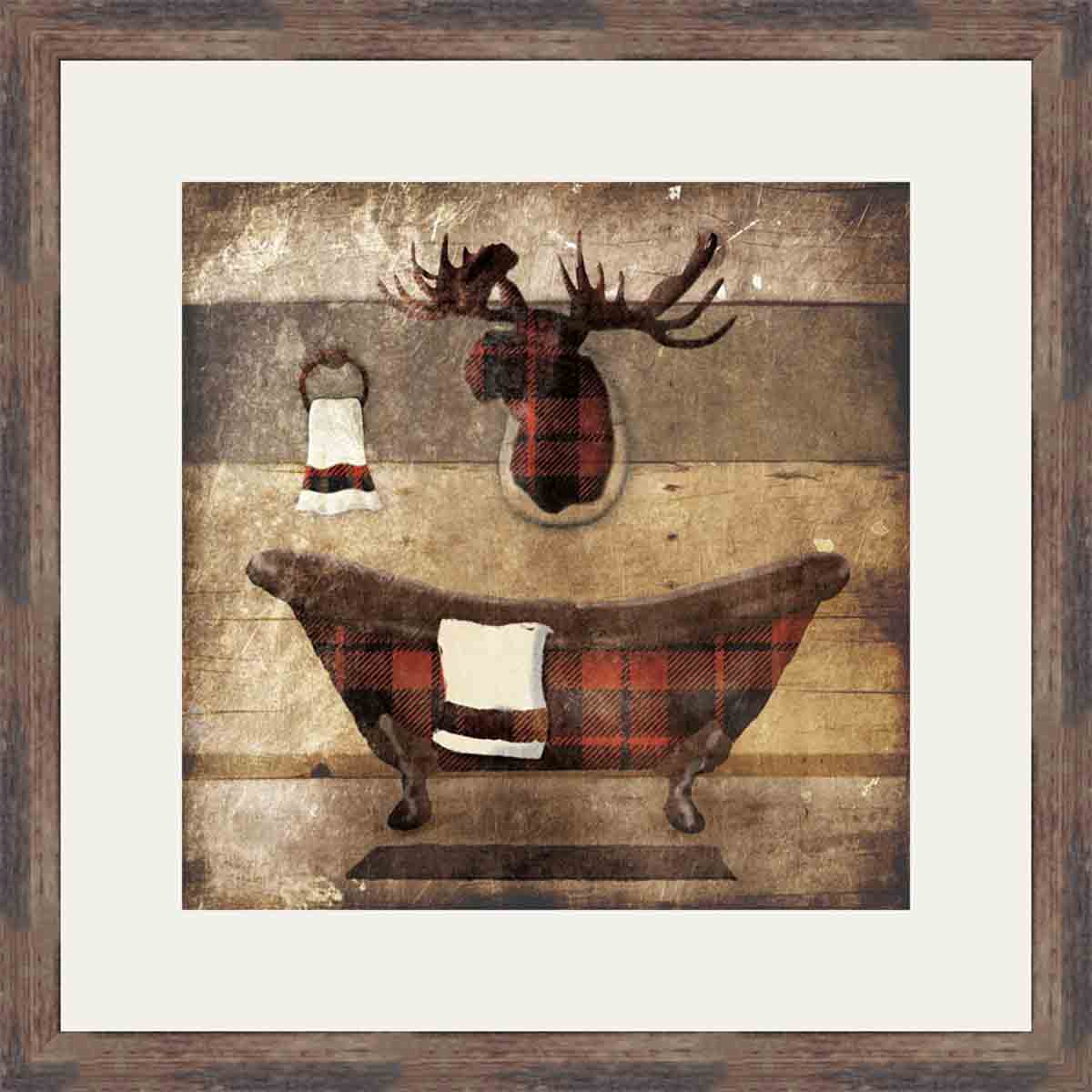 Lodge Plaid Moose Wall Art