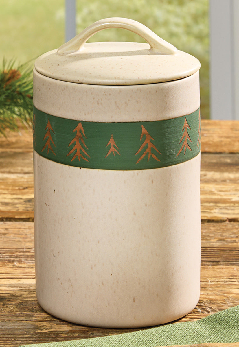 Northwoods Spring Stoneware Canister - Small - OVERSTOCK