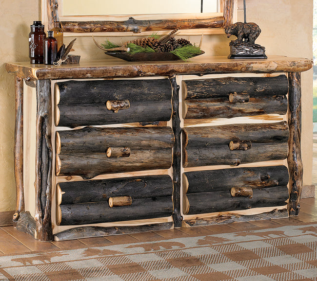 black rustic dresser Custom Aspen Log Dresser Only