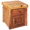 Cedar Log Enclosed End Table