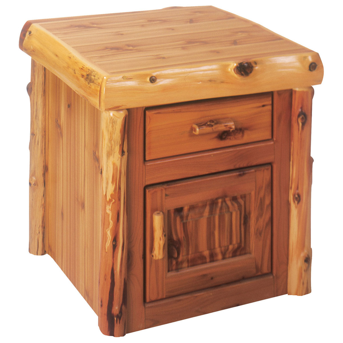 Cedar Log Enclosed End Table