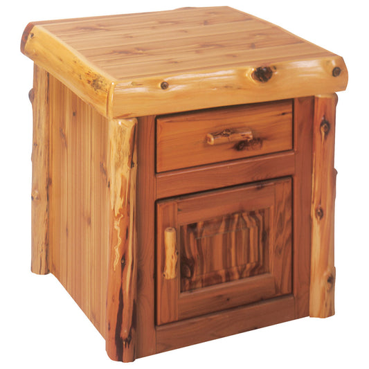 Cedar Log Enclosed End Table