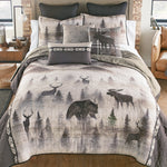 Morning Mist Wildlife Quilt Bed Set - King