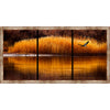 Golden Flight Framed Canvas