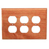 Traditional Wood Outlet Cover - Triple