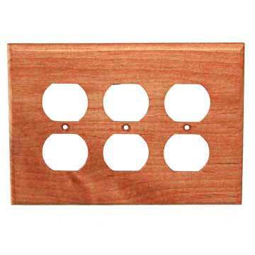 Traditional Wood Outlet Cover - Triple