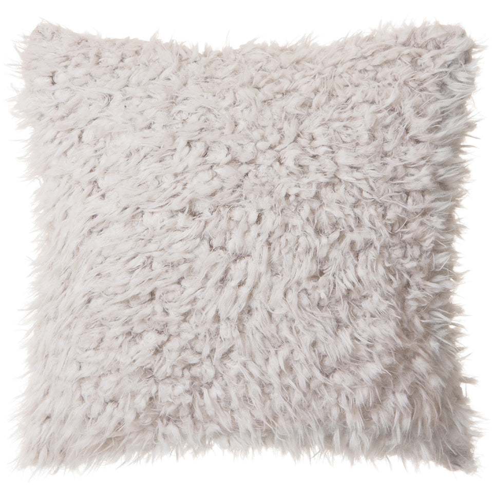 Shaggy Cream Faux Fur Pillow
