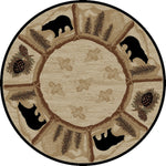 Alpine Black Bear Rug - 8 Ft. Round
