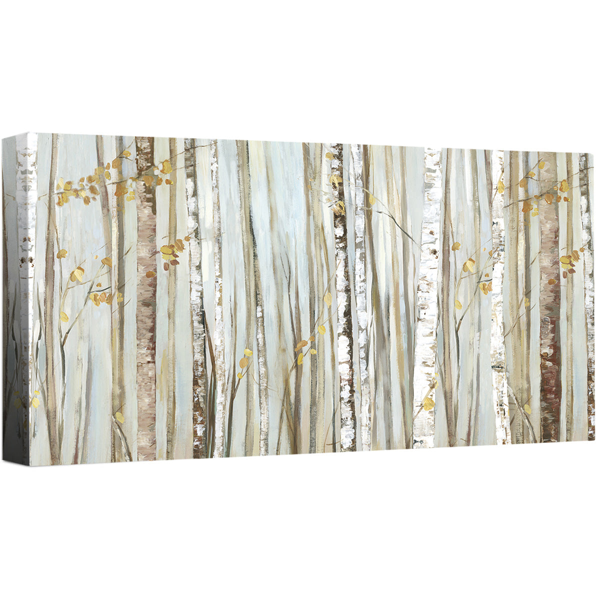 Gold Birch Forest Canvas Wall Art