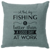 Fishing Day Linen Pillow - Ocean