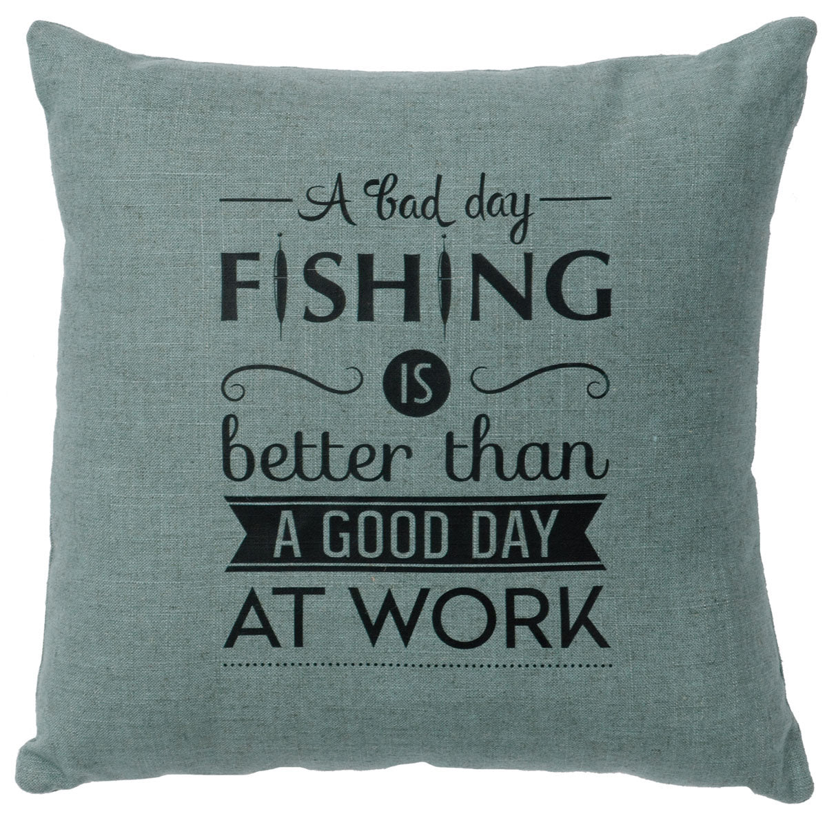 Fishing Day Linen Pillow - Ocean