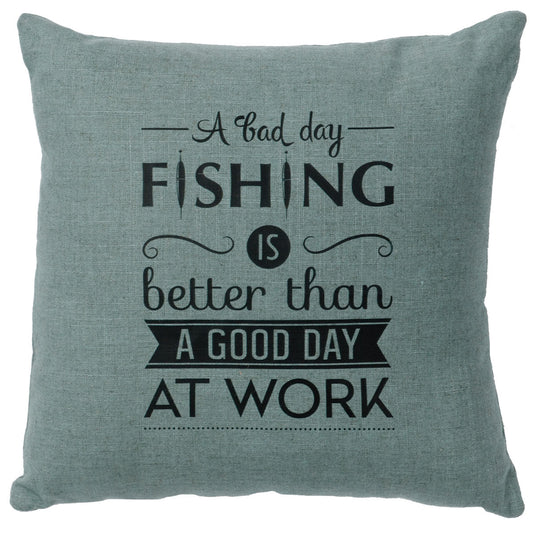 Fishing Day Linen Pillow - Ocean