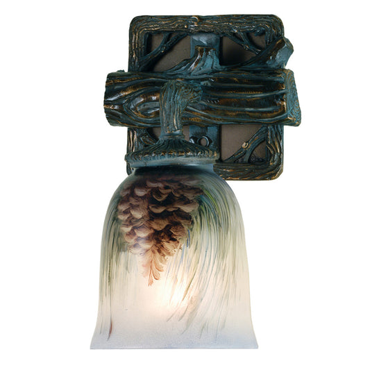 Hand Painted Pinecone Wall Sconce - 1 Light