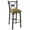 Coronado Iron Counter Stool with Back - Mustard Bronco - Set of 3