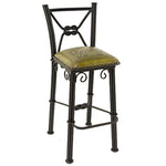 Coronado Iron Counter Stool with Back - Mustard Bronco - Set of 3