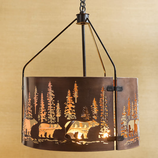 Whispering Pines Bear Pendant Light