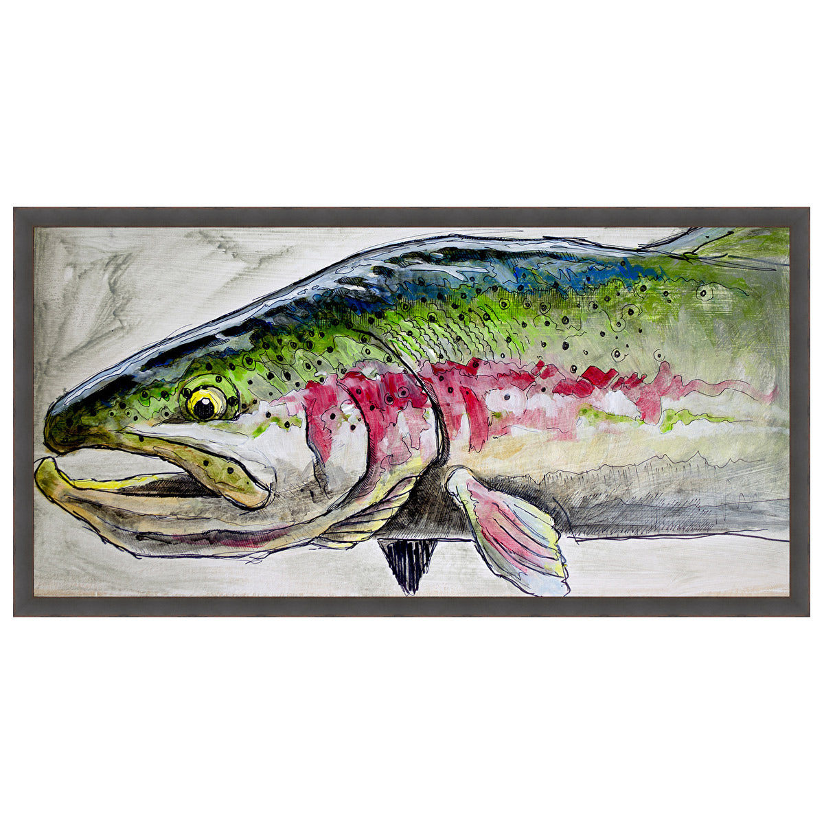 Rainbow Trout Framed Canvas