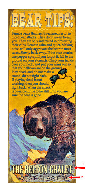 Bear Tips Sign