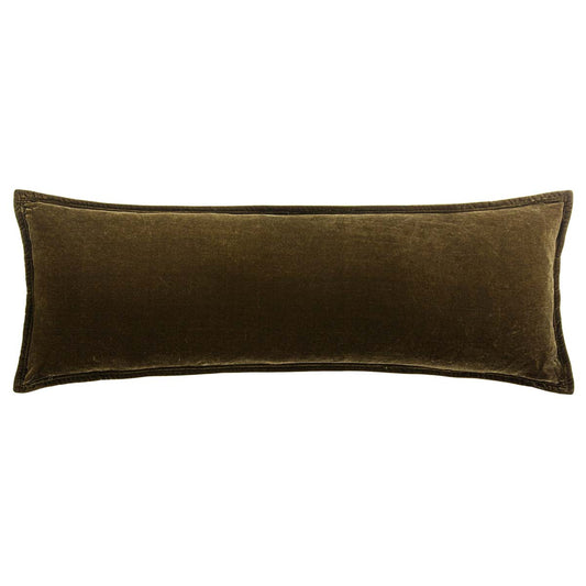 Leafy Green Velvet Long Lumbar Pillow - OUT OF STOCK UNTIL 08/05/2026
