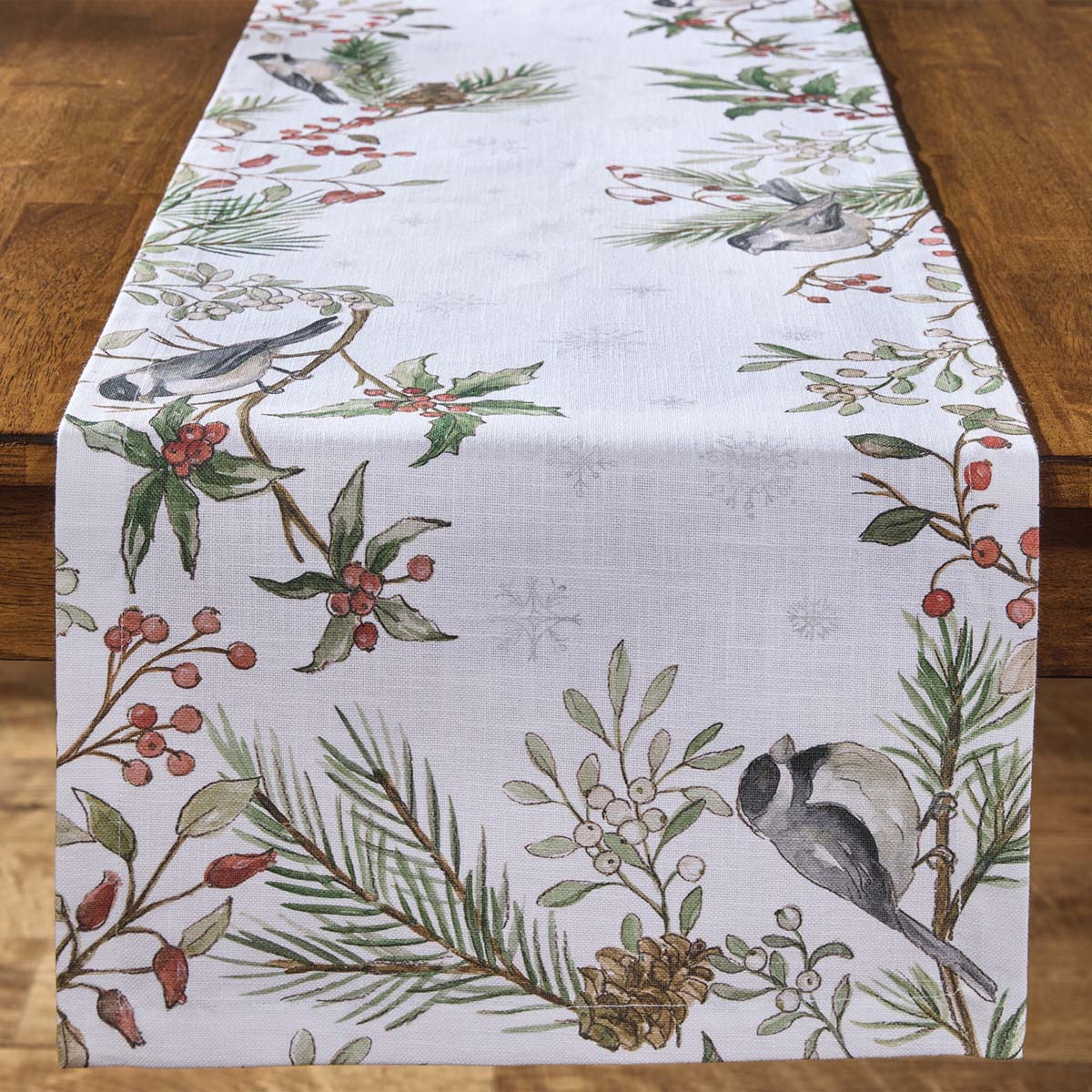 Frosty Chickadee Table Runner - 72 Inch - OUT OF STOCK UNTIL 06/24/2026