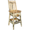 Lima 30 Inch Swivel Barstool with Back - Clear Lacquer