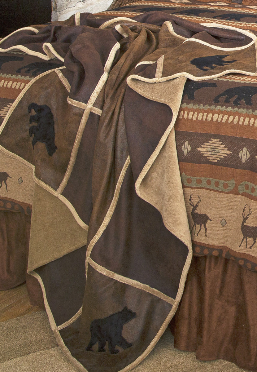 Black Bear Applique Throw