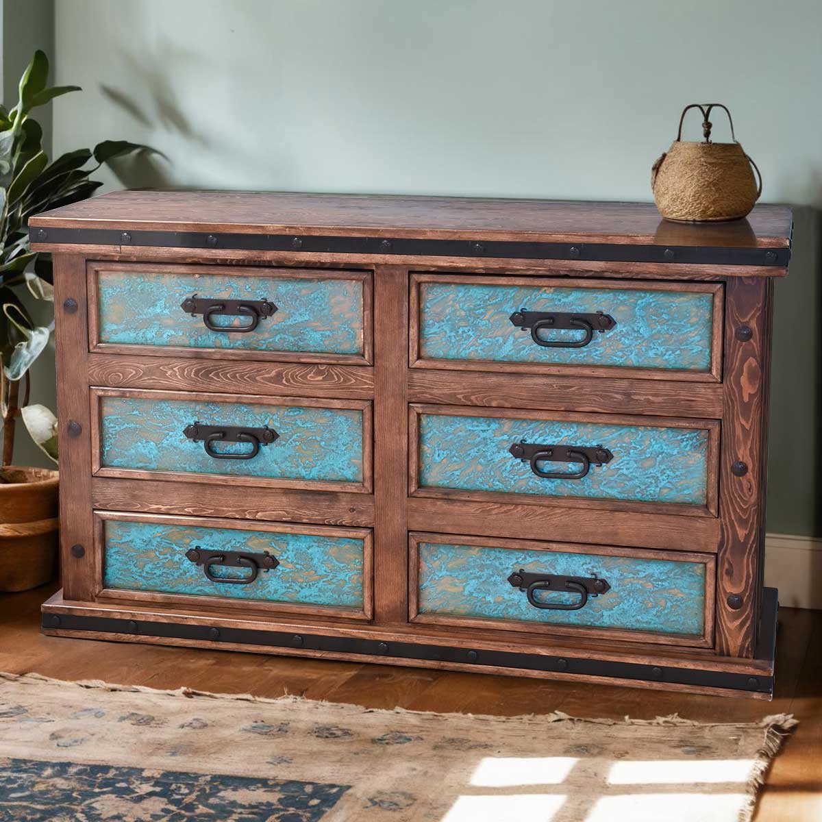 teal blue dresser Turquoise Patina from Black Forest Decor black halter neck formal dress Ruffle Peplum Sequin Dress picture frame Size:EUR 40