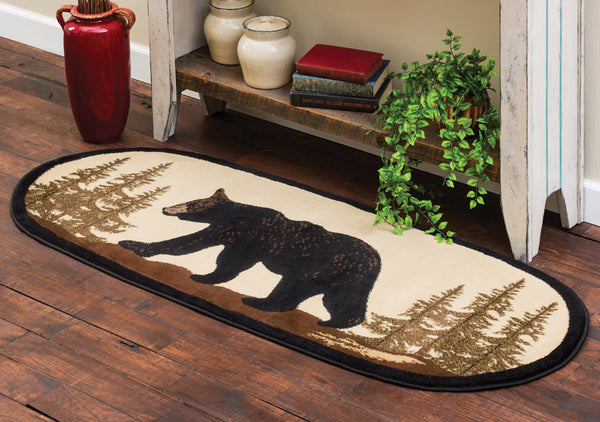 Walking Bear Oval Rug