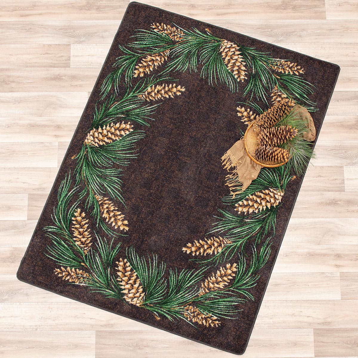 Pinecone Wreath Rug - 8 x 11