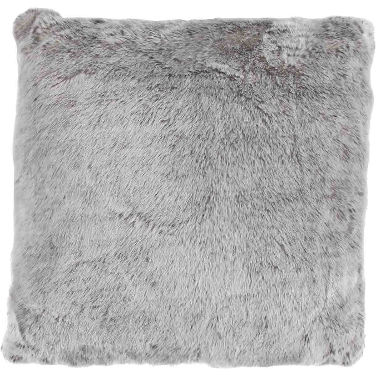 Silver Faux Fur Pillow
