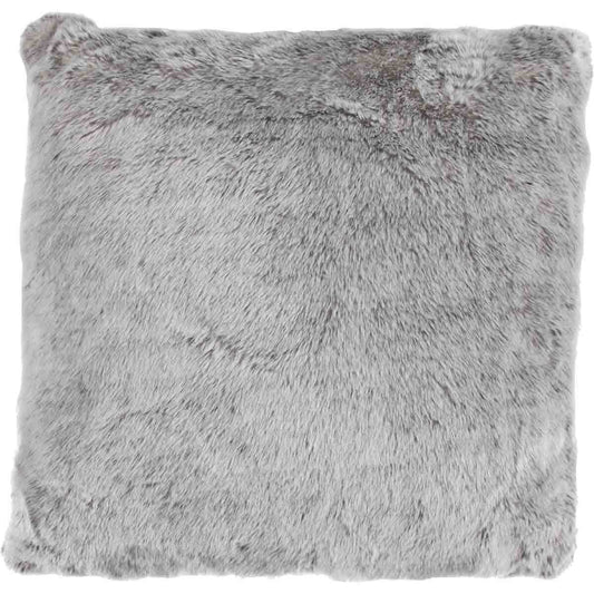 Silver Faux Fur Pillow