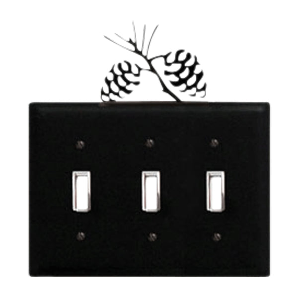 Wrought Iron Pinecone Triple Switch Cover - OUT OF STOCK UNTIL 07/18/2026