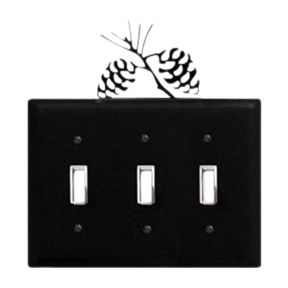 Wrought Iron Pinecone Triple Switch Cover - OUT OF STOCK UNTIL 07/18/2026