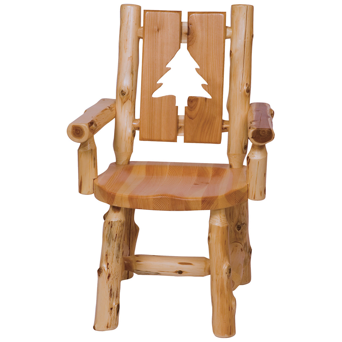 Log Cut-Out Arm Chair - Pine Tree