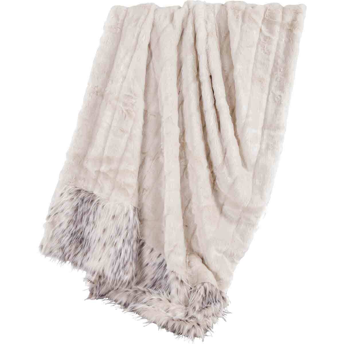 Mink & Snow Leopard Faux Fur Throw