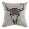 Sequin Floral Skull Pillow