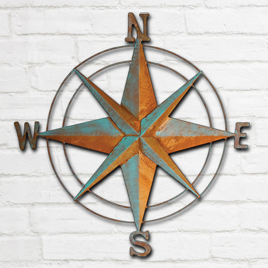 Verdigris Compass Rose Wall Art - OVERSTOCK