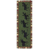 Argyle Green Moose Hooked Wool Runner