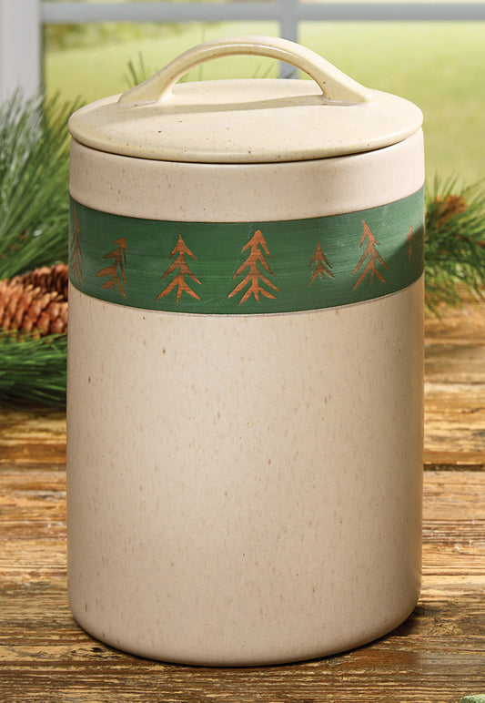 Northwoods Spring Stoneware Canister - Large - OVERSTOCK