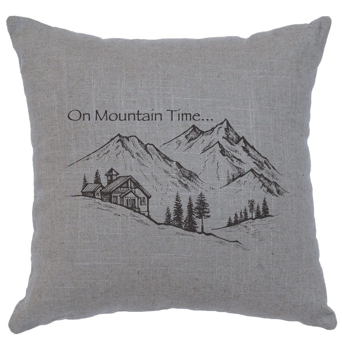 Mountain Time Gray Pillow
