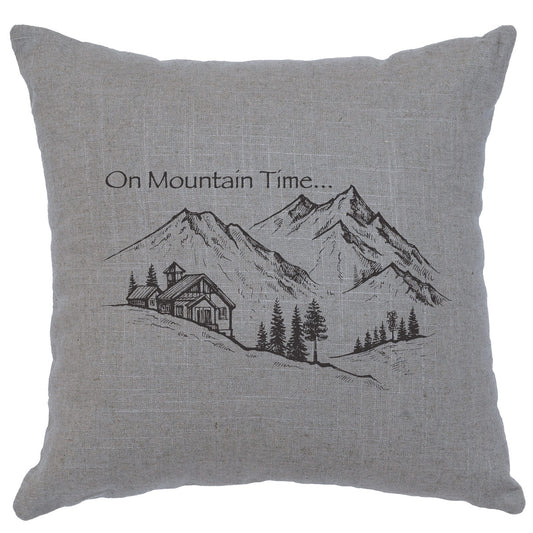 Mountain Time Gray Pillow