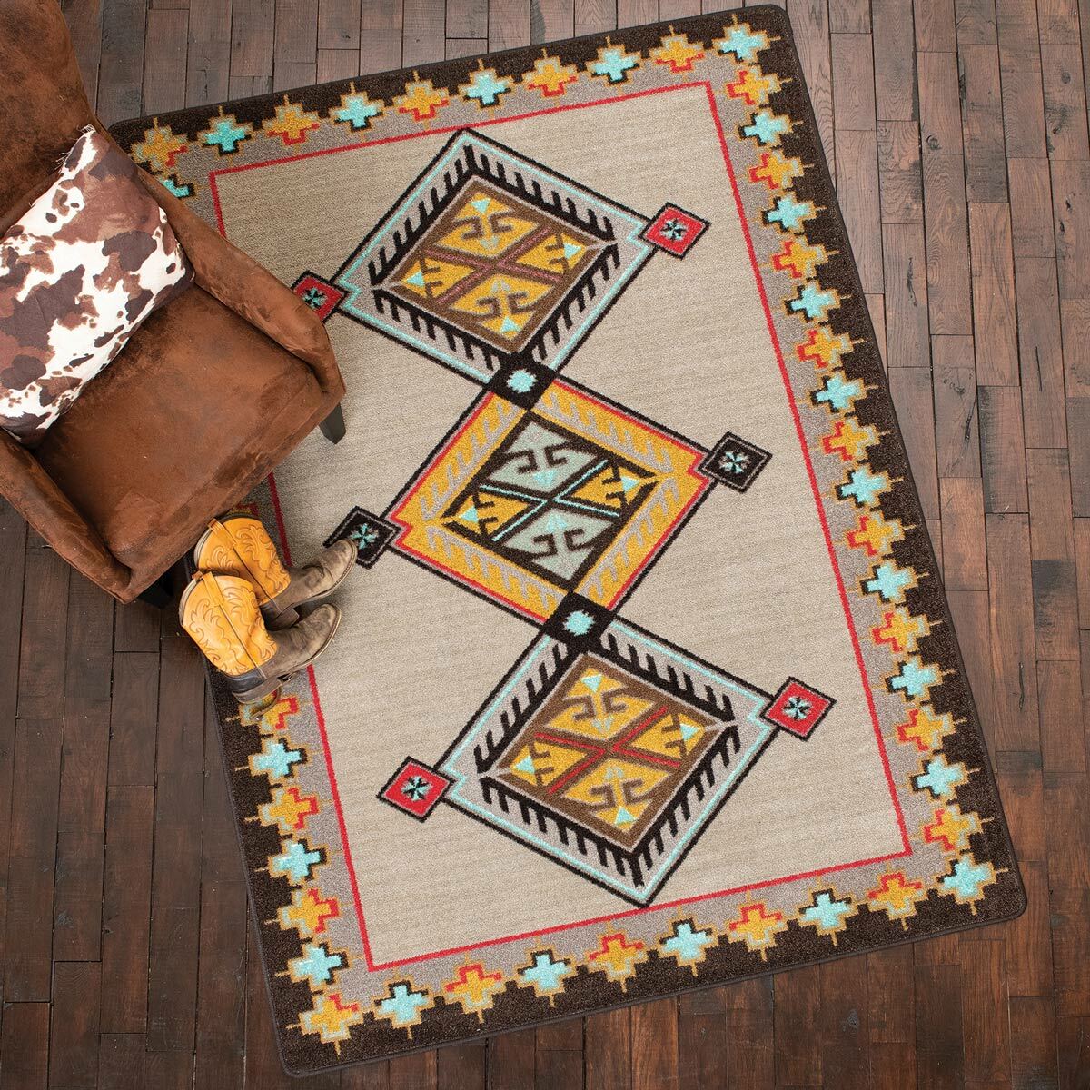 Desert Diamonds Tan Rug - 4 x 5