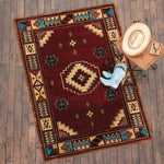 Native Vibes Southwest Burgundy Rug - 2 x 3