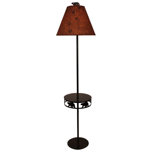 Burnt Sienna Iron Round Bear Band Drink Table Tray Lamp