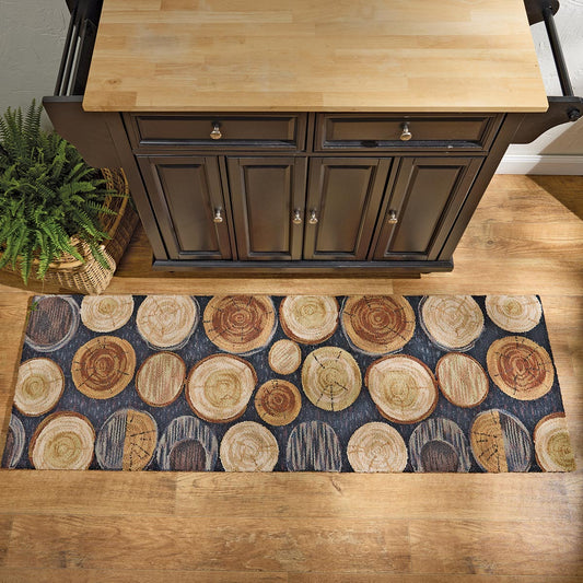 Log Slice Hooked Rug - 2 x 6 - OVERSTOCK
