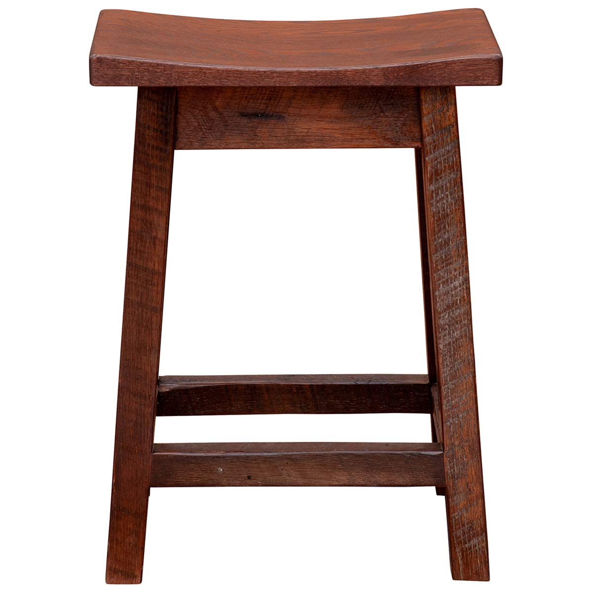 Barnwood Saddle Barstool - 30 Inch