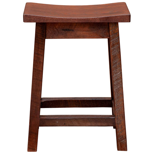 Barnwood Saddle Barstool - 30 Inch